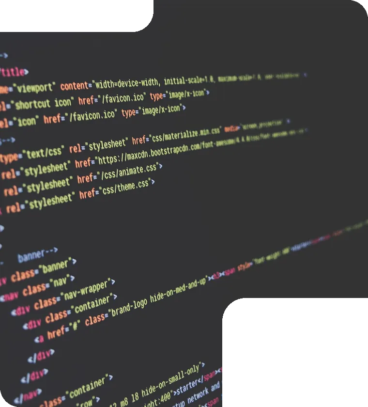 Code on a dark screen